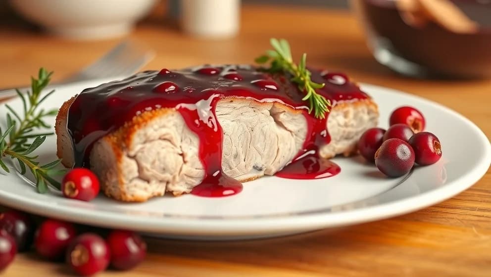 Fläskytterfilé i ugn med lingonsås