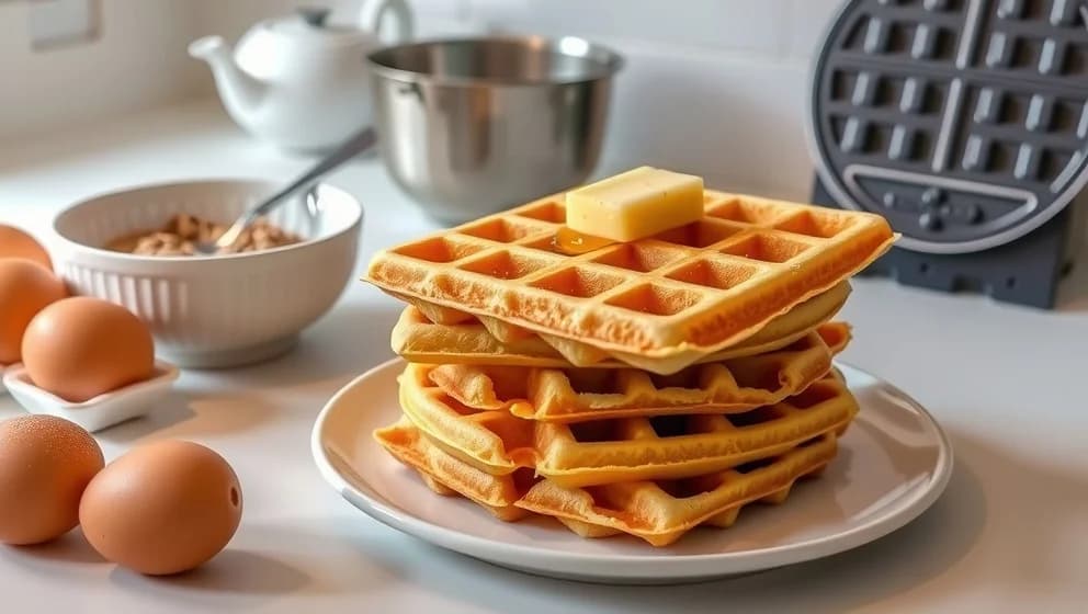 Frasiga våfflor med ägg hemma