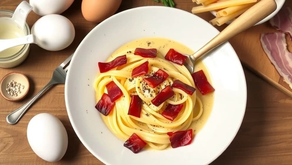Pasta carbonara utan grädde som smakar gott