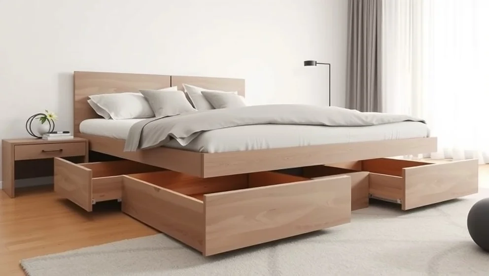 Säng med förvaring 160x200 sparar utrymme hemma